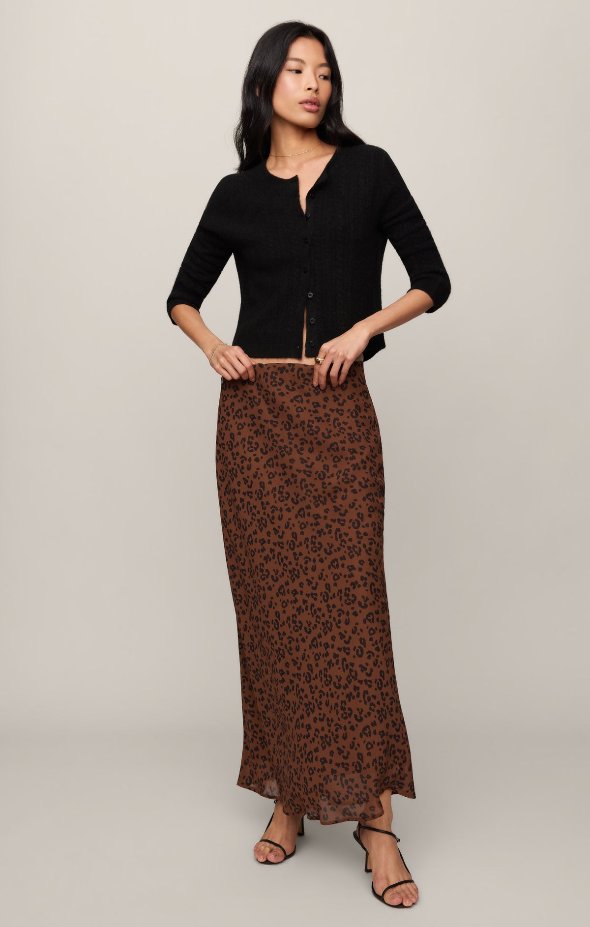 Z SUPPLY Europa Leopard Maxi Skirt - Burnt Umber