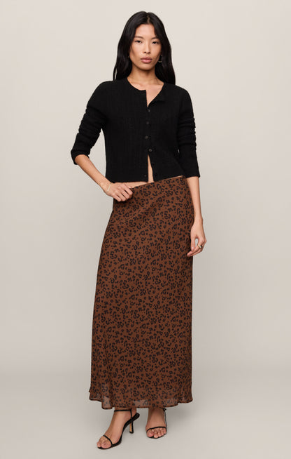Z SUPPLY Europa Leopard Maxi Skirt - Burnt Umber