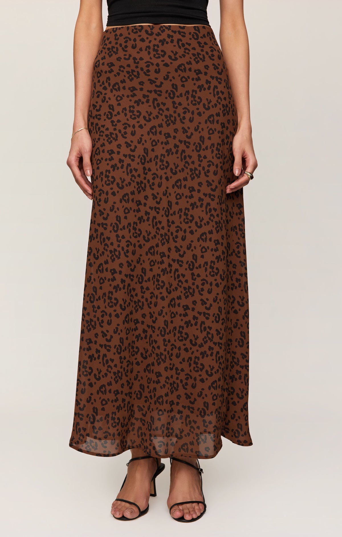 Z SUPPLY Europa Leopard Maxi Skirt - Burnt Umber