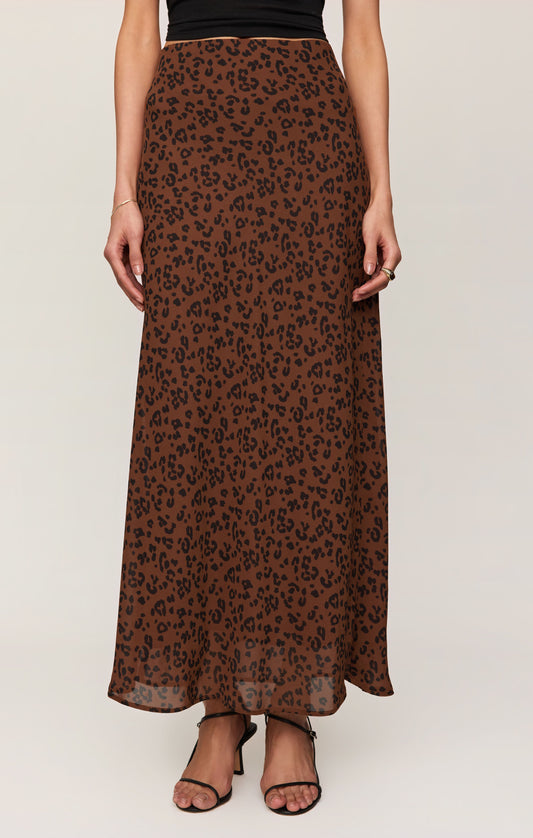 Z SUPPLY Europa Leopard Maxi Skirt - Burnt Umber