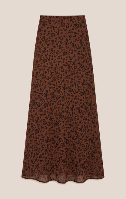 Z SUPPLY Europa Leopard Maxi Skirt - Burnt Umber