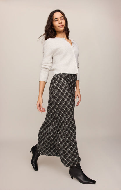 Z SUPPLY Europa Plaid Maxi Skirt - Ash Black