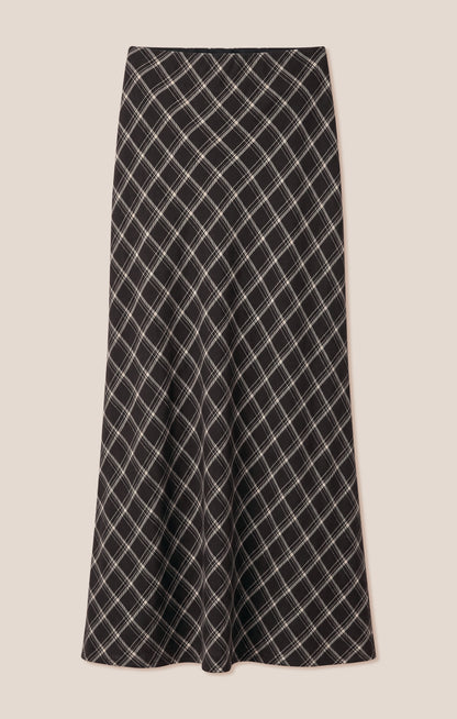 Z SUPPLY Europa Plaid Maxi Skirt - Ash Black