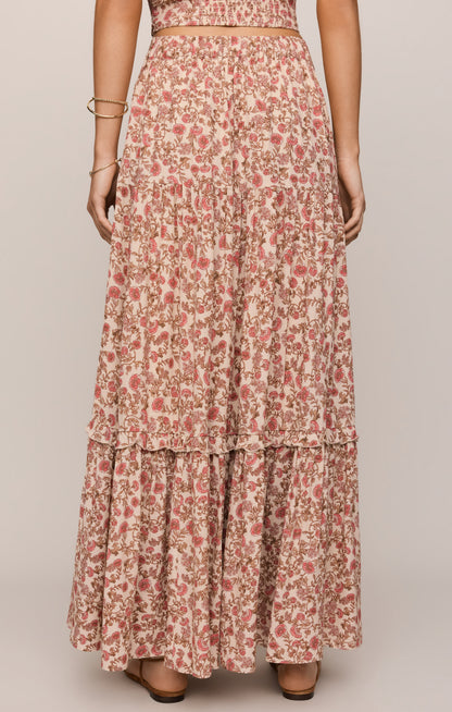 Z SUPPLY Mora Floral Maxi Skirt - Sandshell
