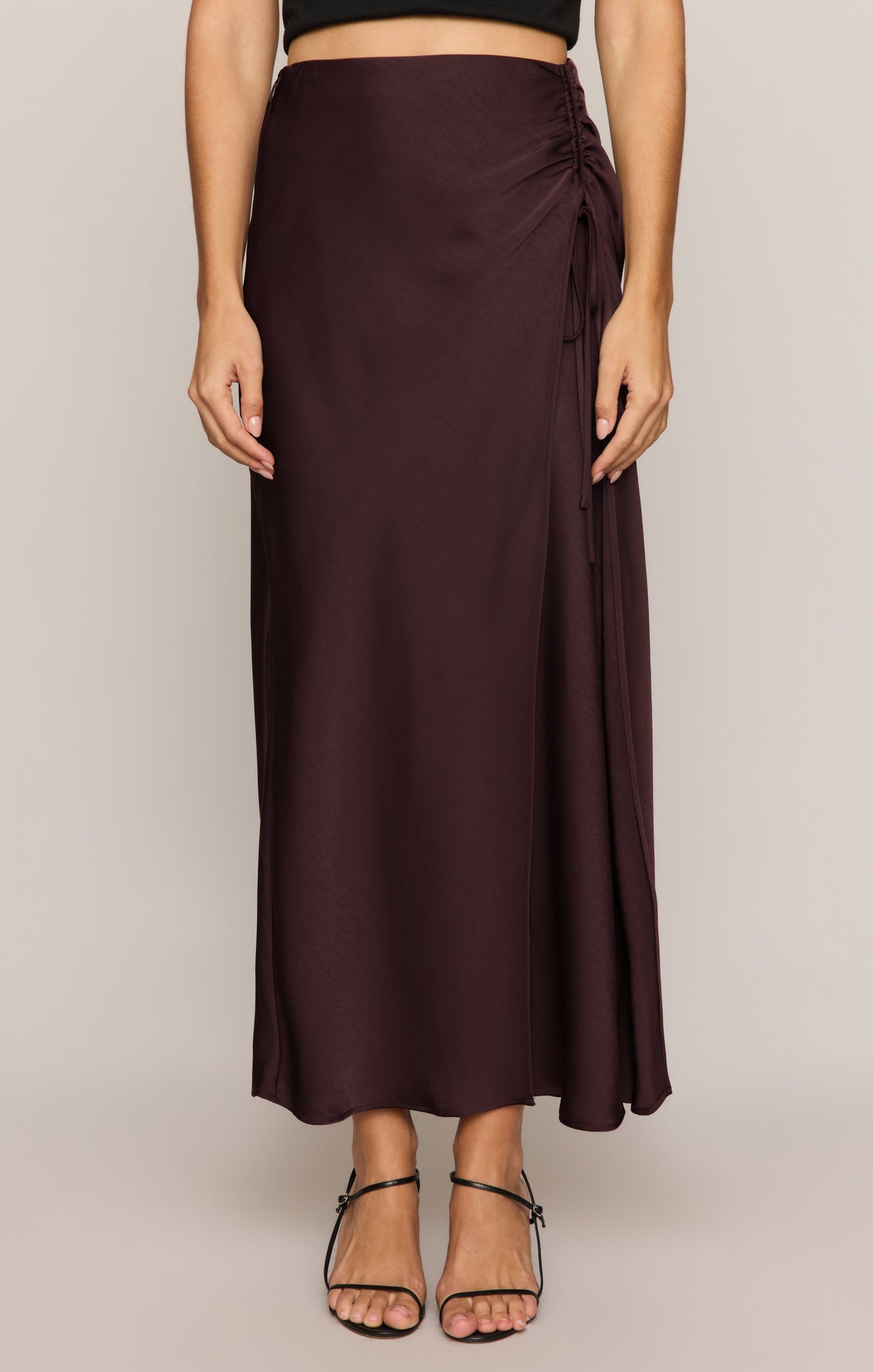 Z SUPPLY City Lights Luxe Satin Midi Skirt