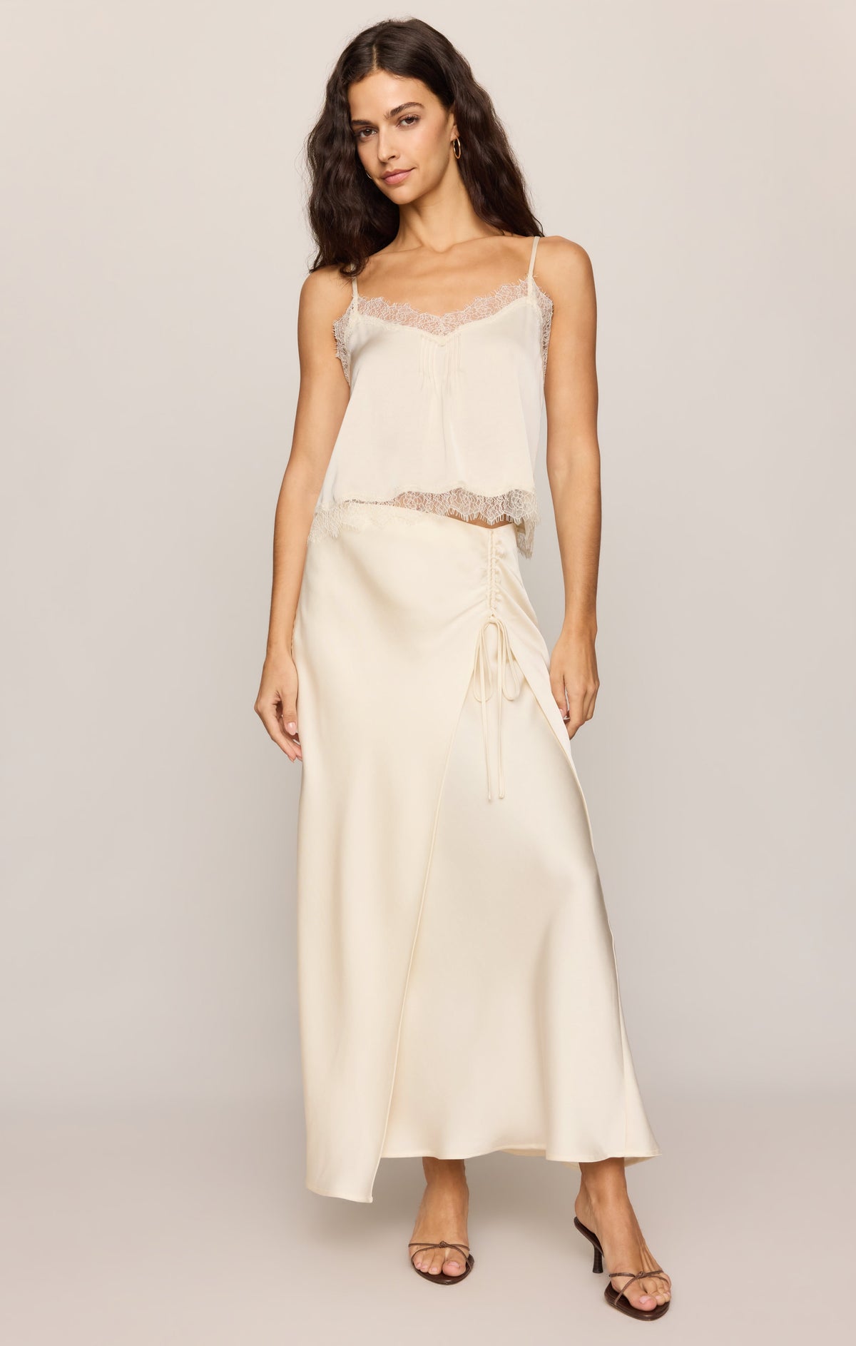 Z SUPPLY City Lights Luxe Satin Midi Skirt