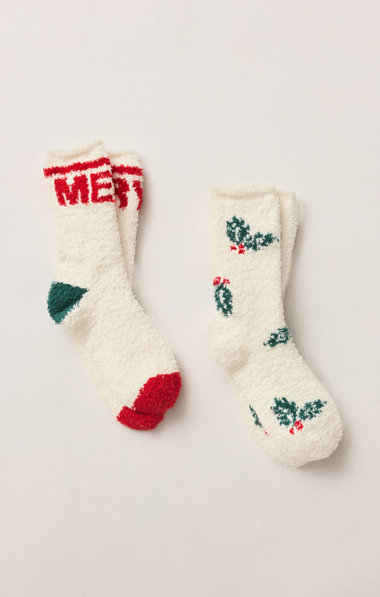 Z SUPPLY Merry Fuzzy Sock Set - Vanilla Ice