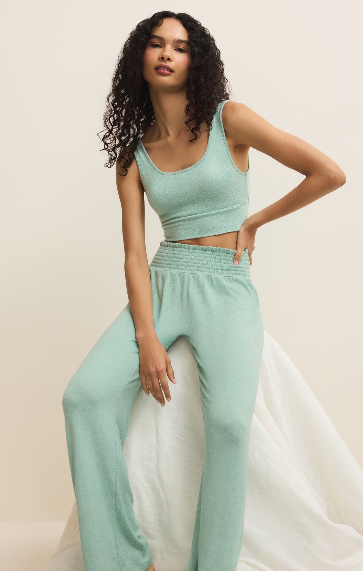 Z SUPPLY Dawn Smocked Soft Knit Pant