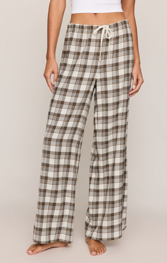 Z SUPPLY Better Off Plaid Flannel Pant - Cocoa Bean