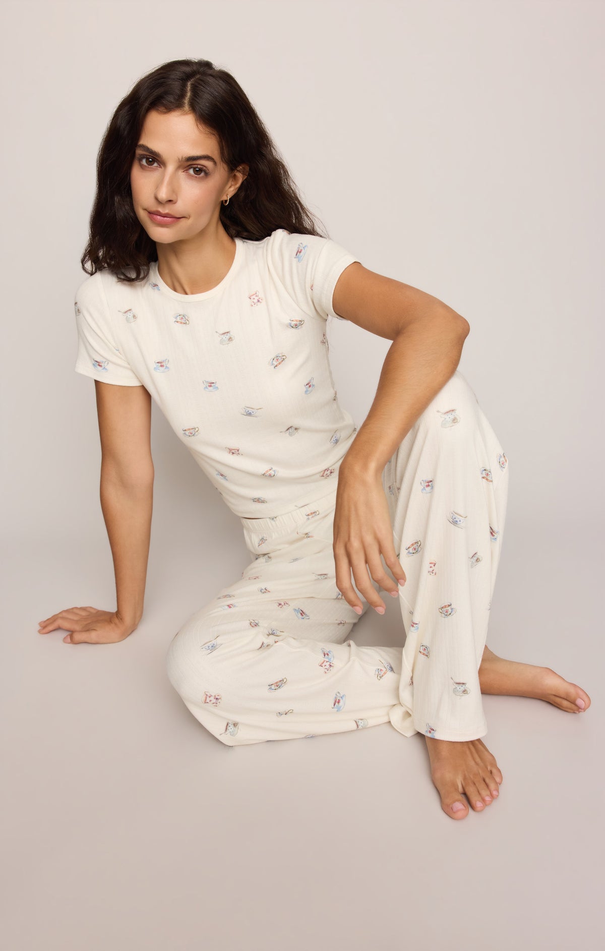 Z SUPPLY Tea Time Silky Pointelle Pant - Vanilla Ice