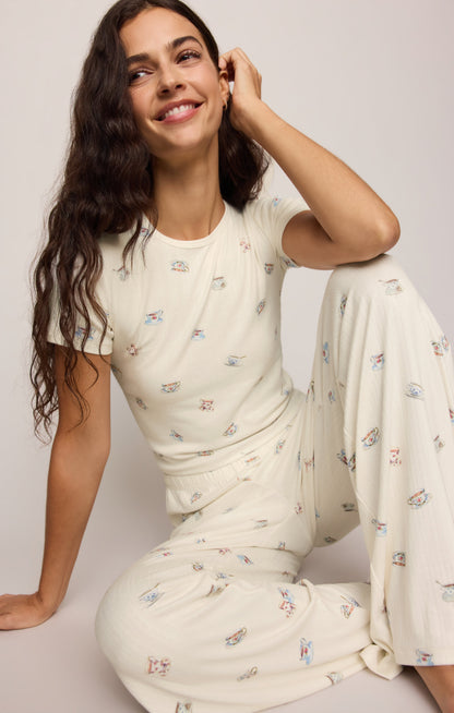 Z SUPPLY Tea Time Silky Pointelle Pant - Vanilla Ice