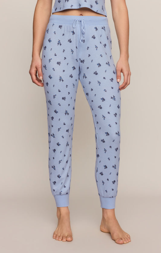 Z SUPPLY Floral Thermal Jogger - Crystal Blue