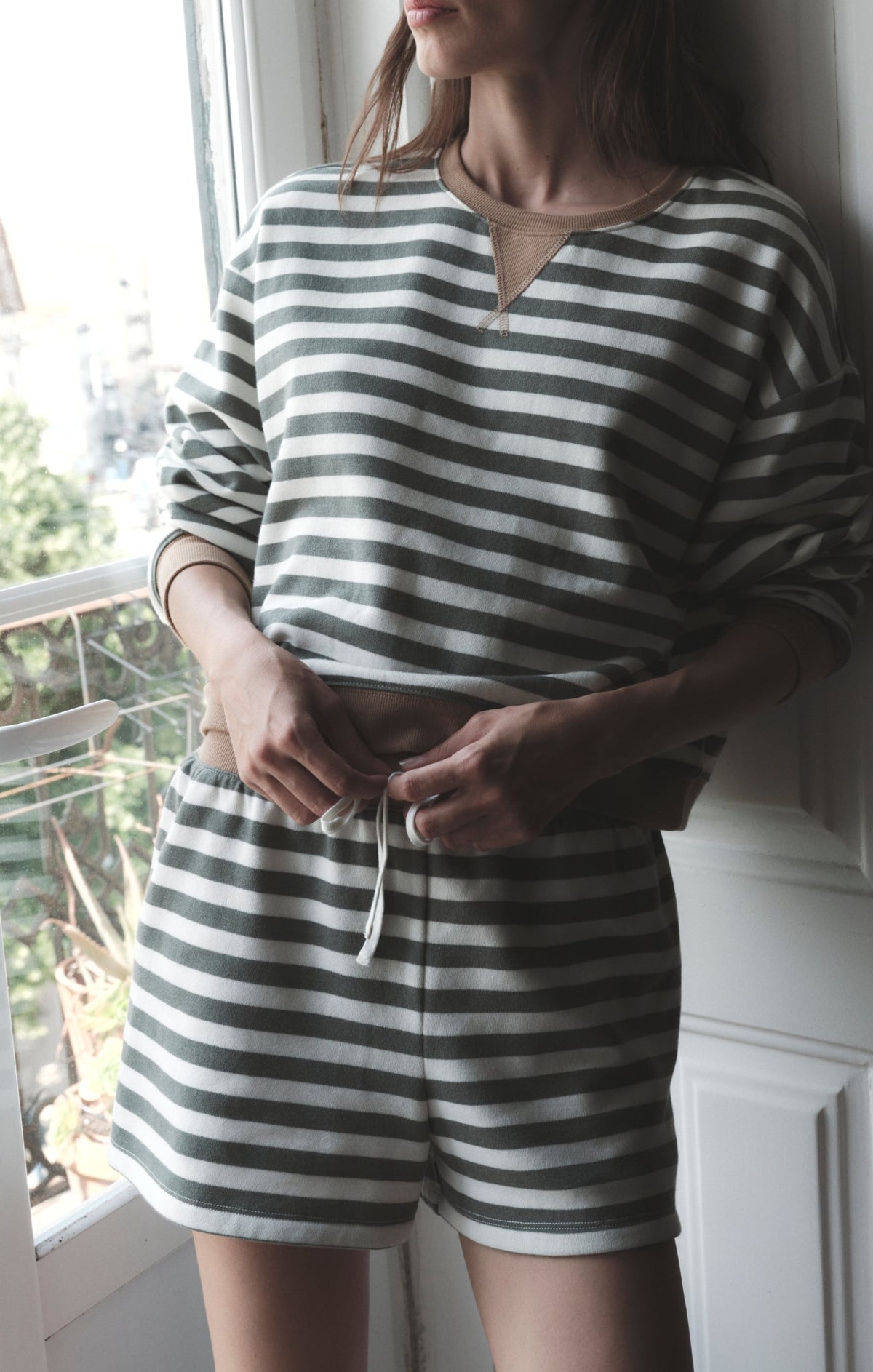 Z SUPPLY Low Key Stripe Fleece Short - Monstera