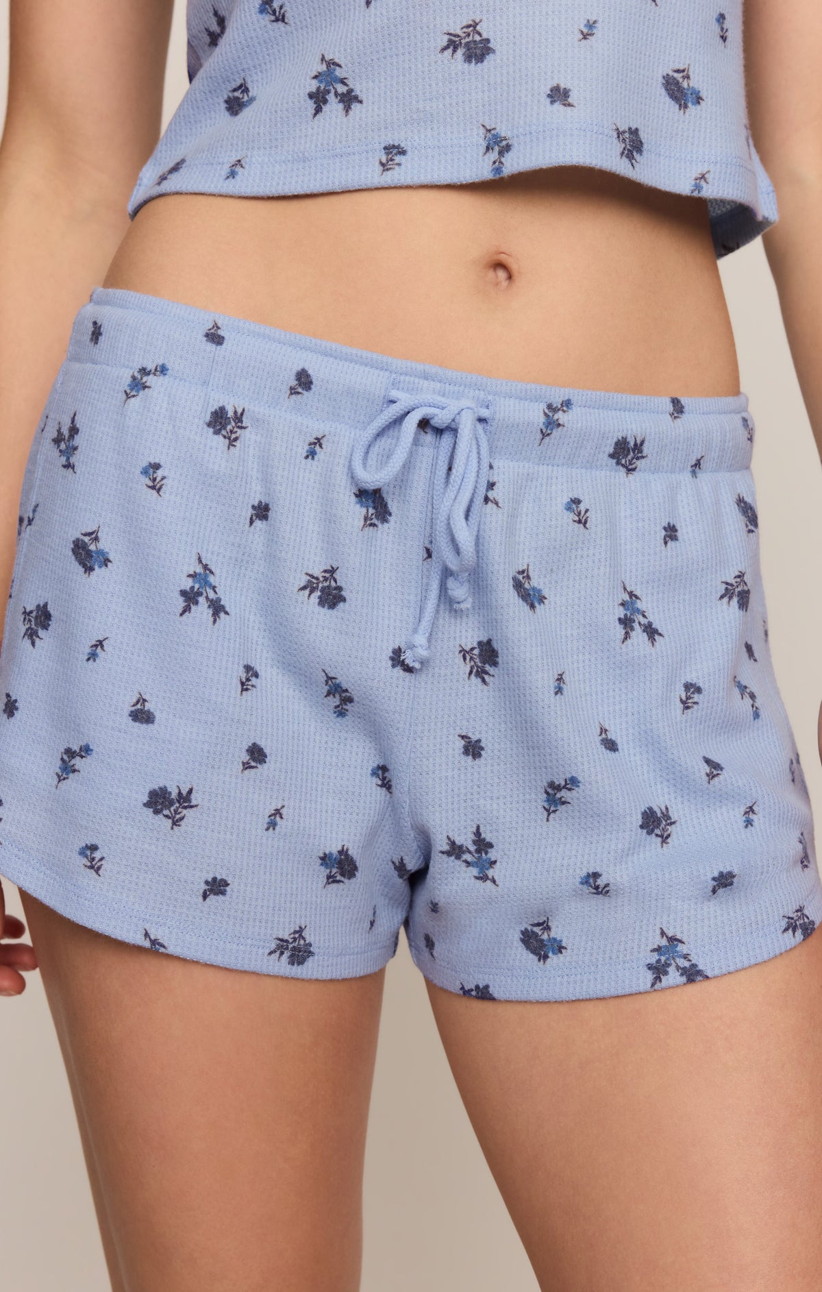 Z SUPPLY Floral Thermal Short - Crystal Blue