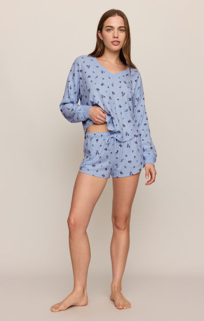 Z SUPPLY Floral Thermal Short - Crystal Blue
