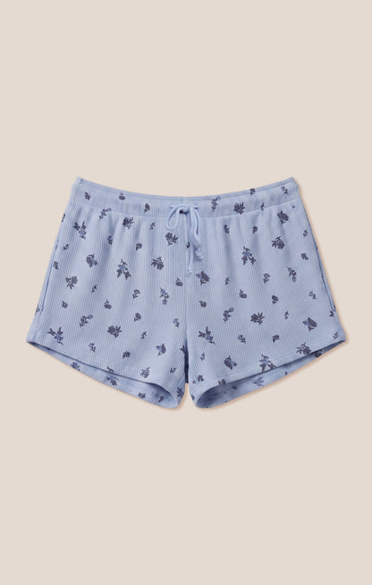 Z SUPPLY Floral Thermal Short - Crystal Blue
