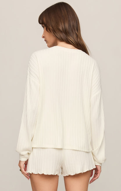 Z SUPPLY Daydream Silky Rib Long Sleeve Top