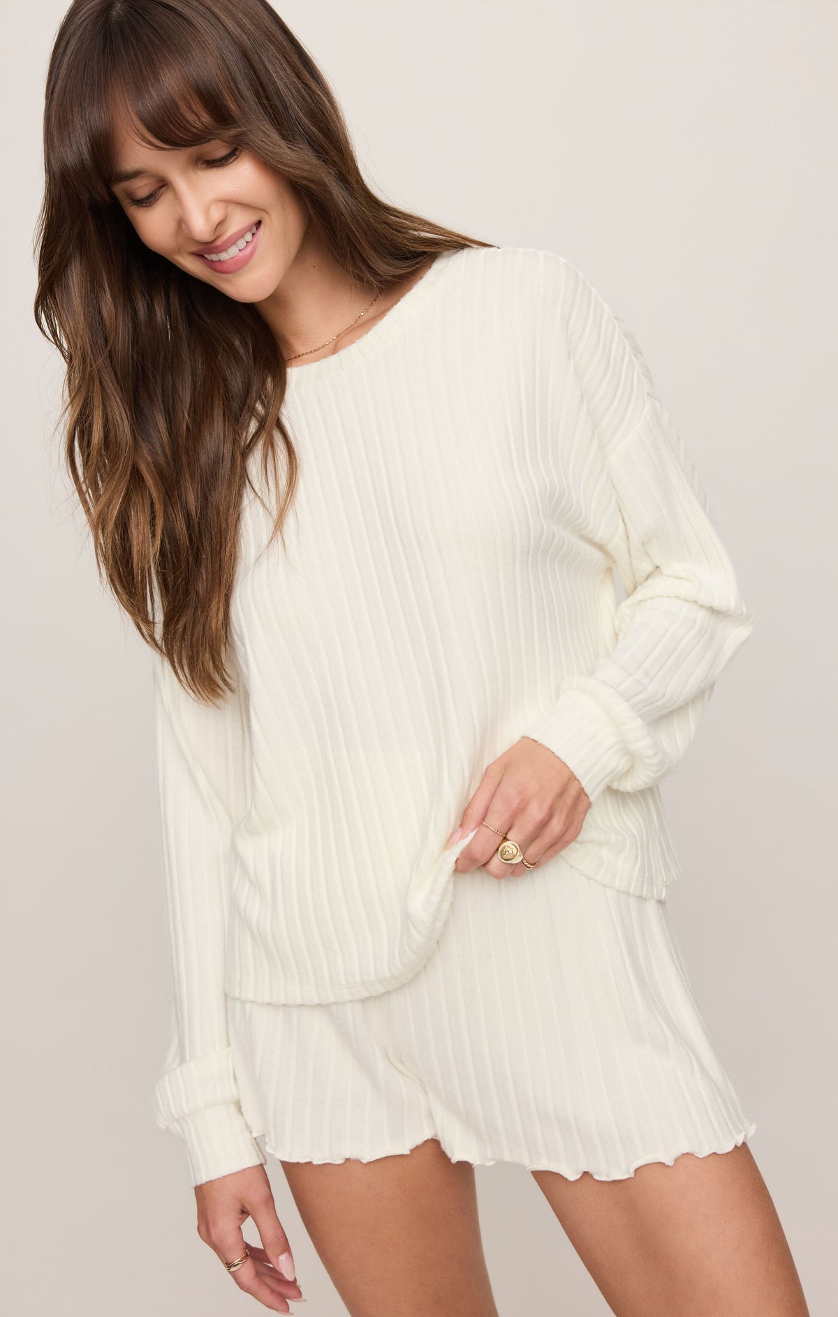 Z SUPPLY Daydream Silky Rib Long Sleeve Top