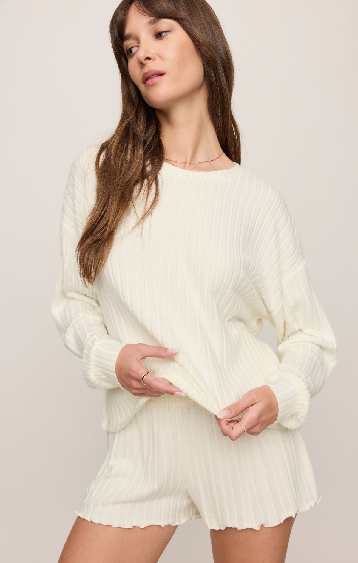 Z SUPPLY Daydream Silky Rib Long Sleeve Top
