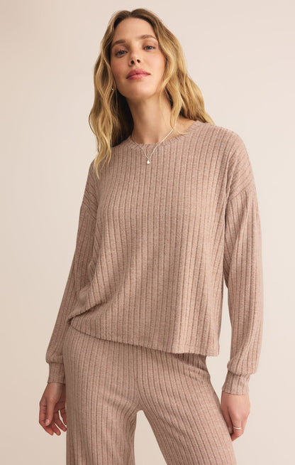 Z SUPPLY Daydream Silky Rib Long Sleeve Top