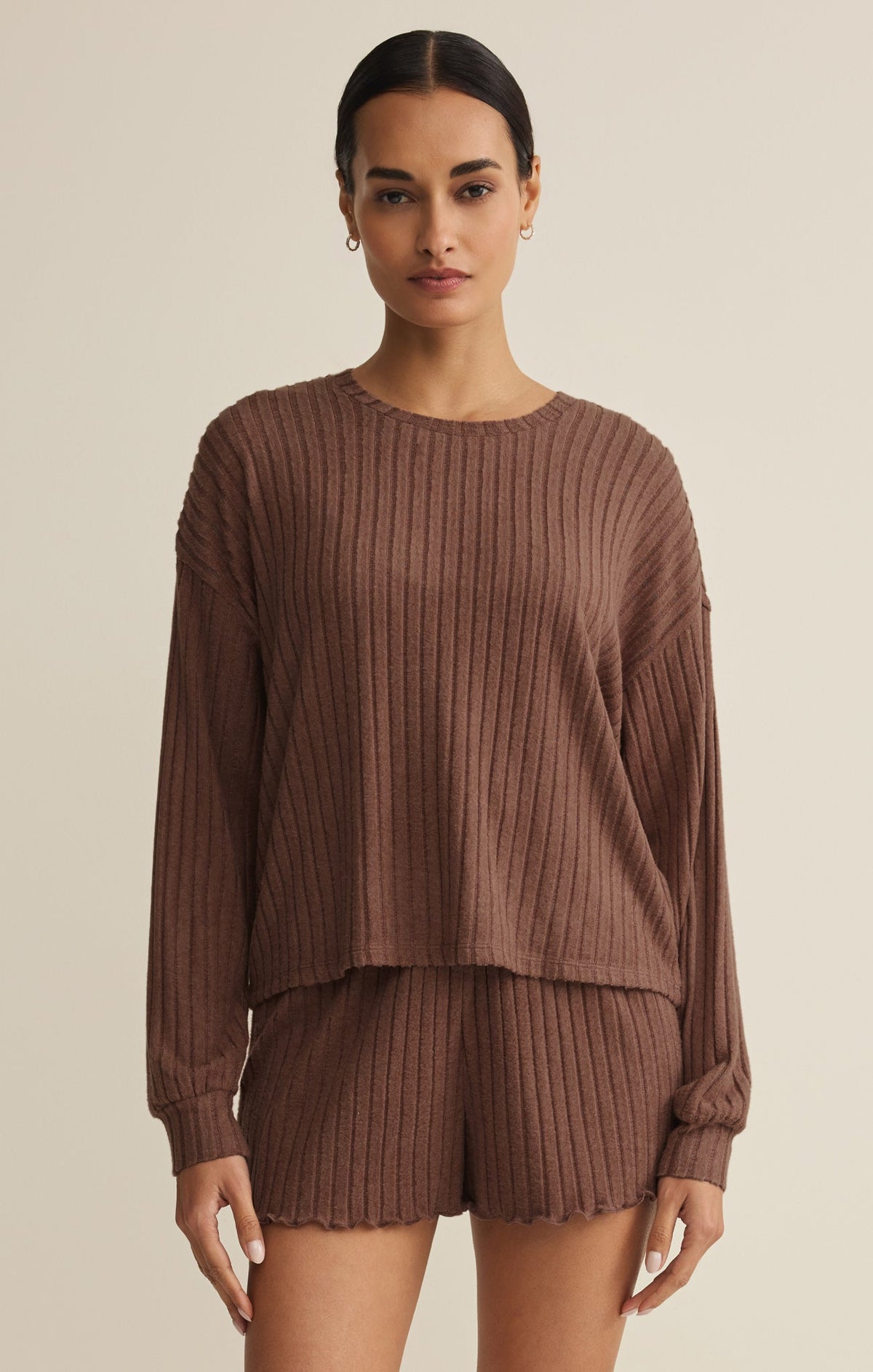 Z SUPPLY Daydream Silky Rib Long Sleeve Top