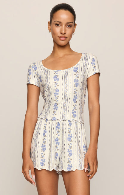 Z SUPPLY Amour Boudoir Floral Tee - Skyline