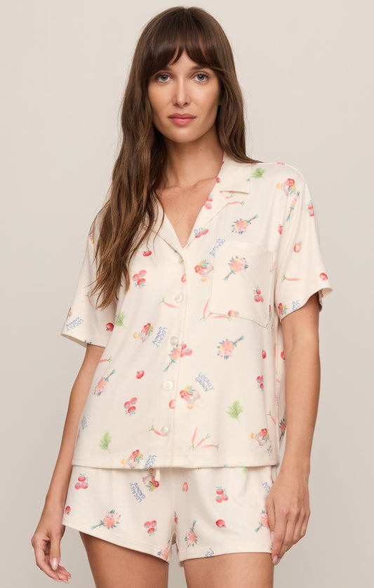 Z SUPPLY Sunday Market Silky Jersey PJ Top - Sandstone
