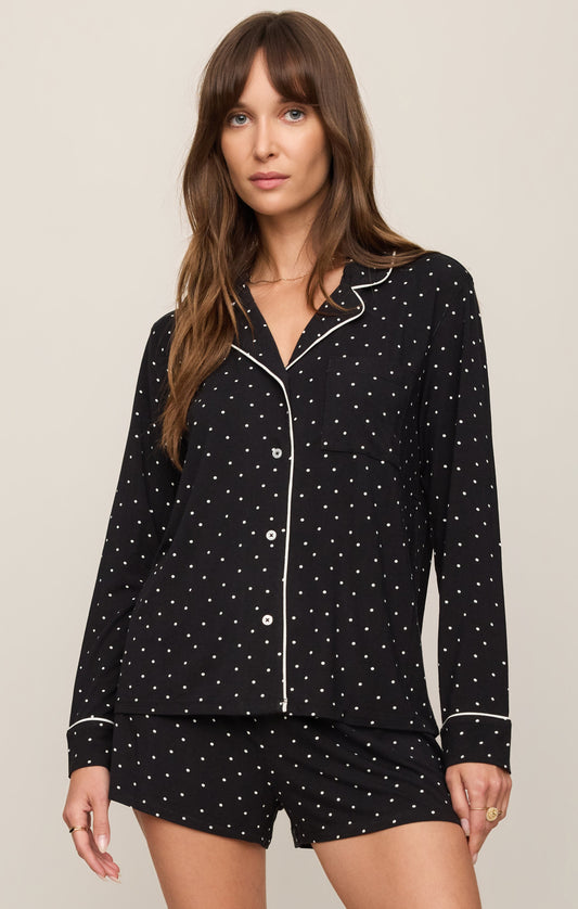 Z SUPPLY The Luxe Dot PJ Top - Black