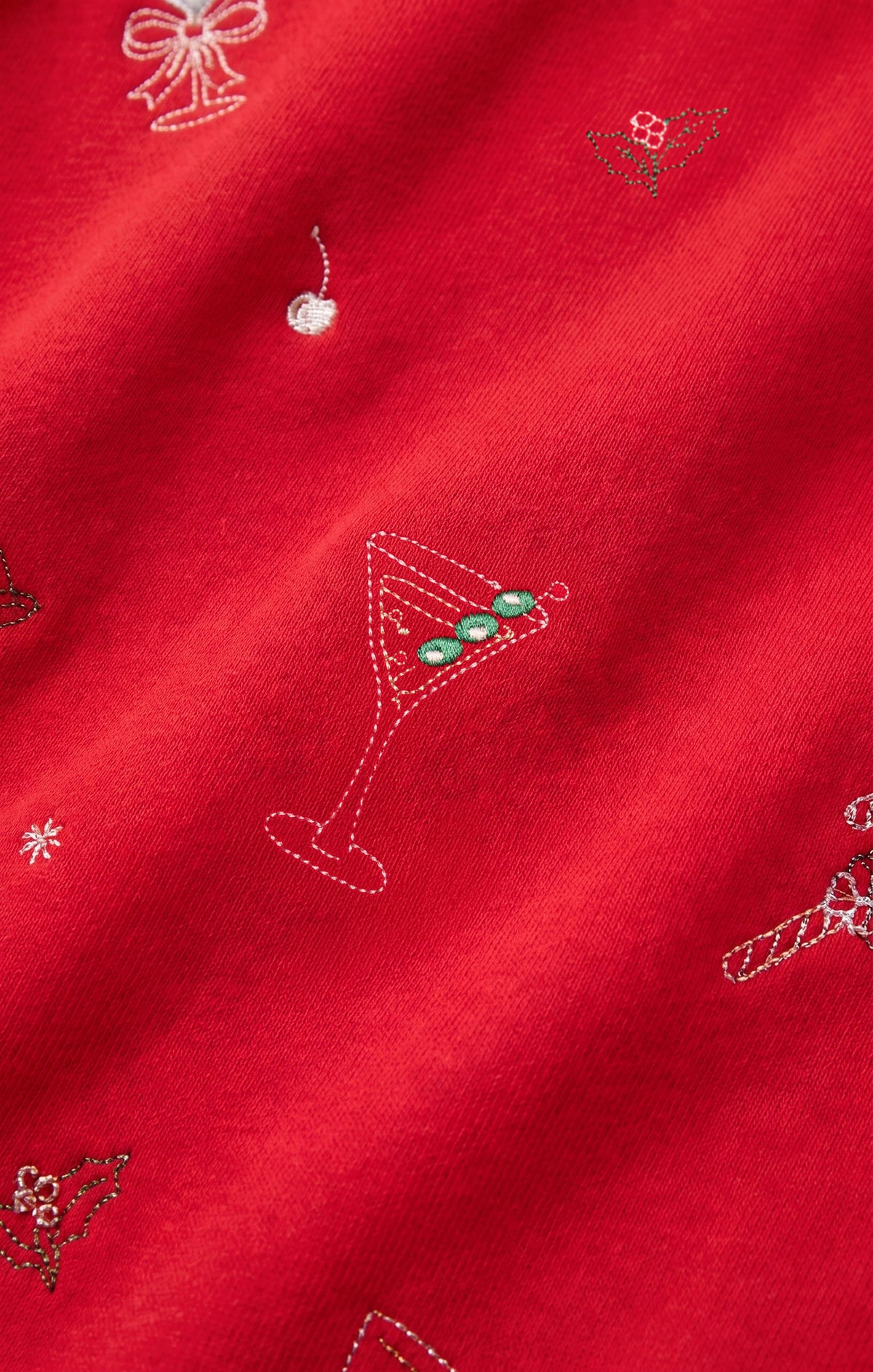 Z SUPPLY Holiday Cheer Embroidered Sweatshirt - Ruby Red