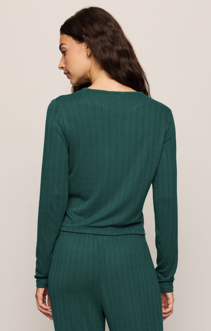Z SUPPLY Aries Knit Long Sleeve Top - Velvet Green