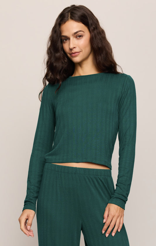 Z SUPPLY Aries Knit Long Sleeve Top - Velvet Green