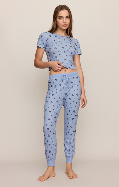 Z SUPPLY Floral Thermal Tee - Crystal Blue