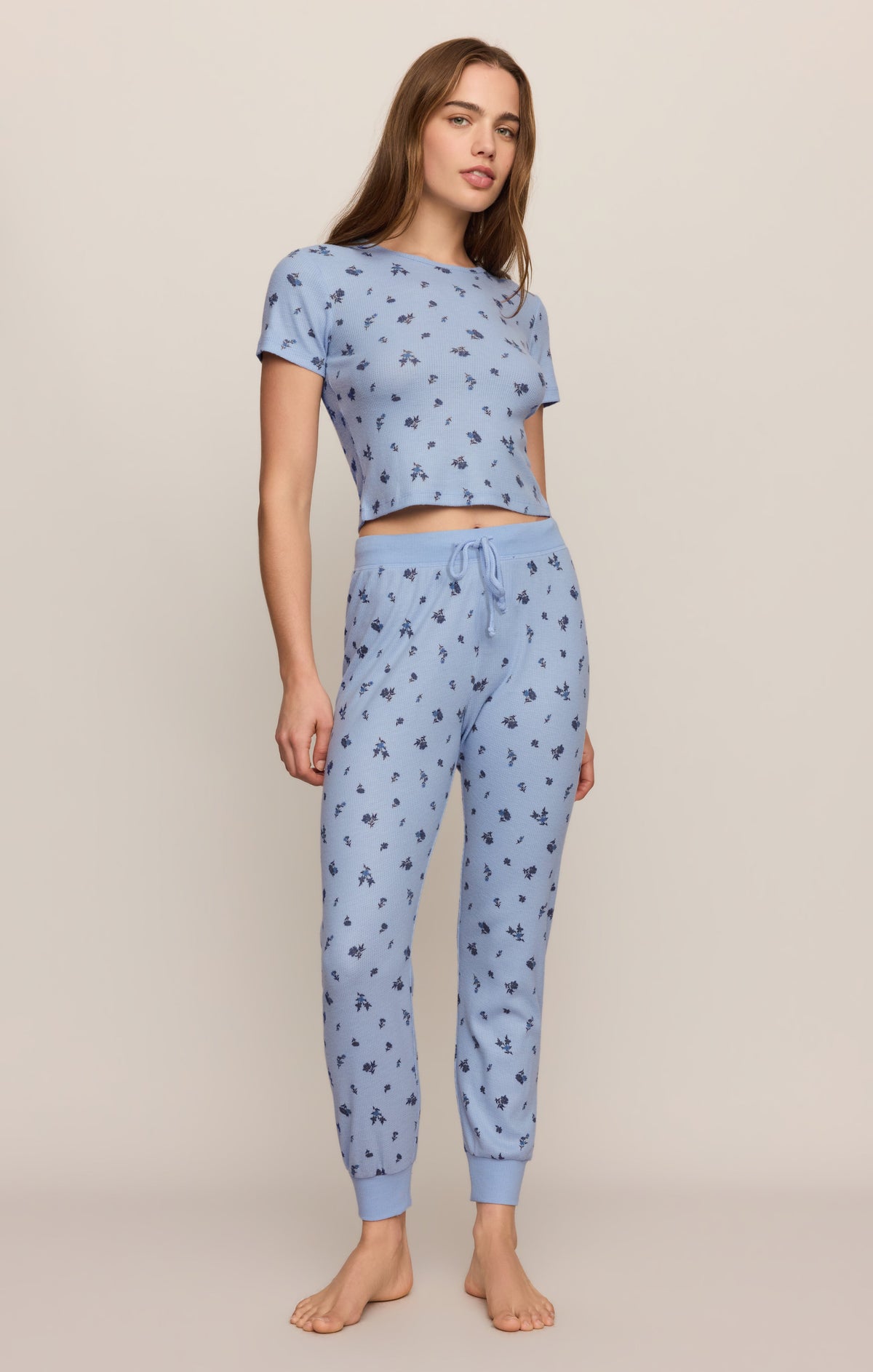 Z SUPPLY Floral Thermal Tee - Crystal Blue