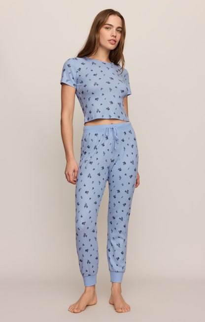 Z SUPPLY Floral Thermal Tee - Crystal Blue