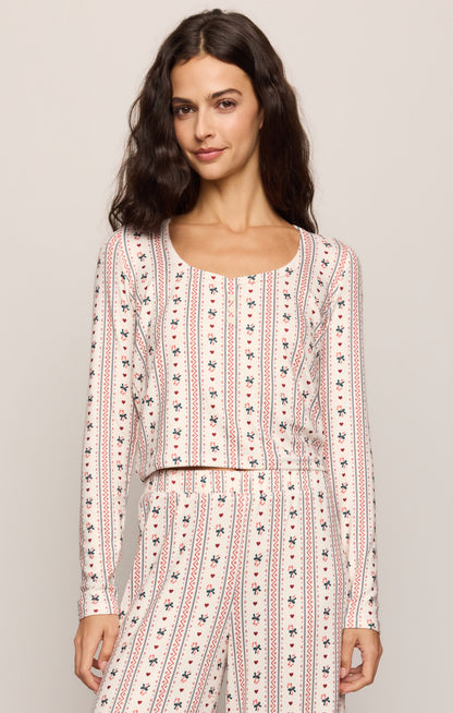 Z SUPPLY Candy Cane Long Sleeve Top - Vanilla Ice