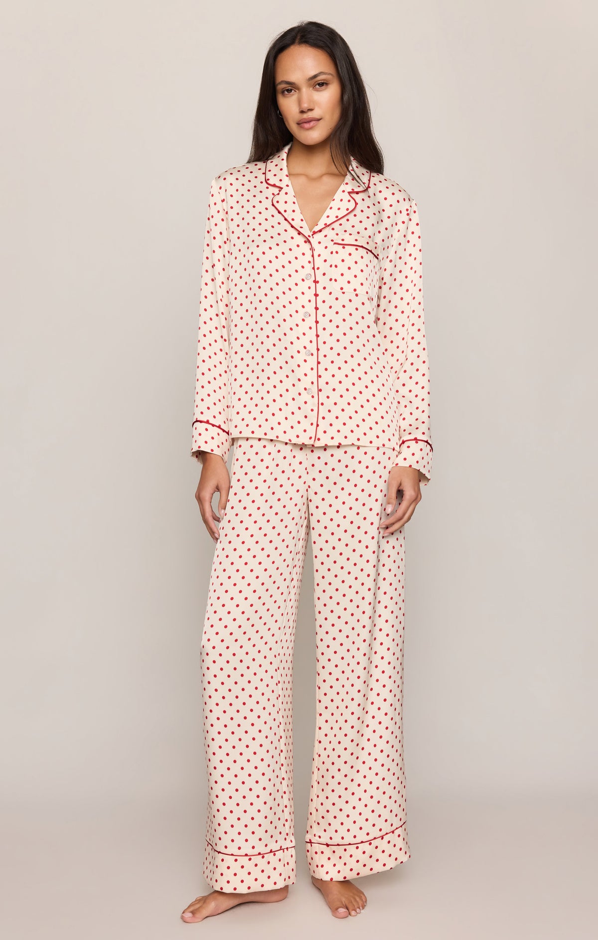 Z SUPPLY Snuggle Dot Satin PJ Set - Vanilla Ice