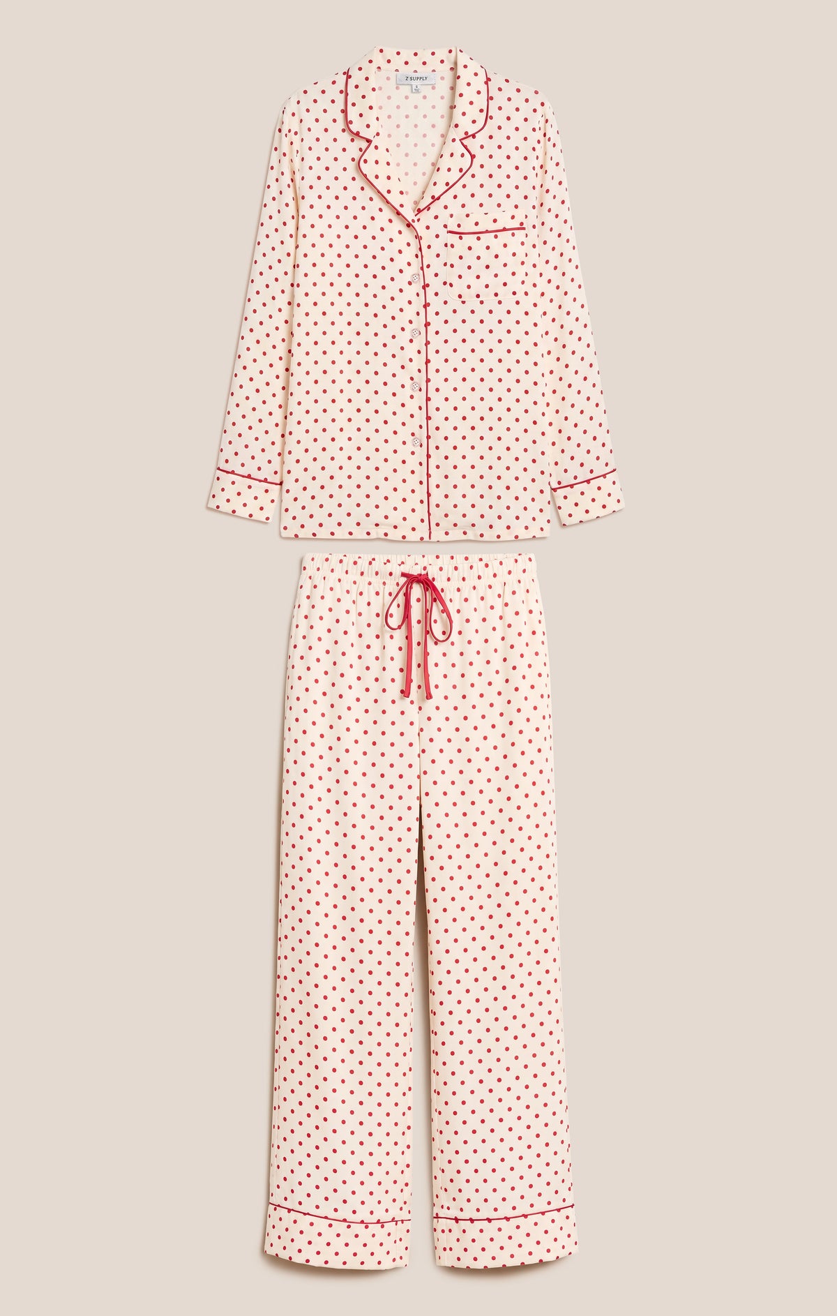 Z SUPPLY Snuggle Dot Satin PJ Set - Vanilla Ice