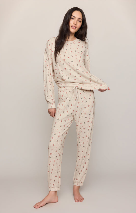 Z SUPPLY Cozy Holly Knit PJ Set - Light Oatmeal Heather