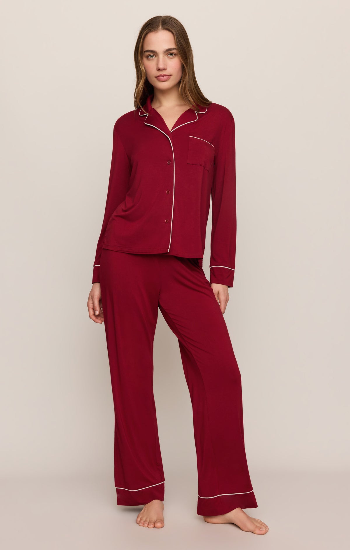 Z SUPPLY Snuggle Jersey PJ Set - Red Dahlia