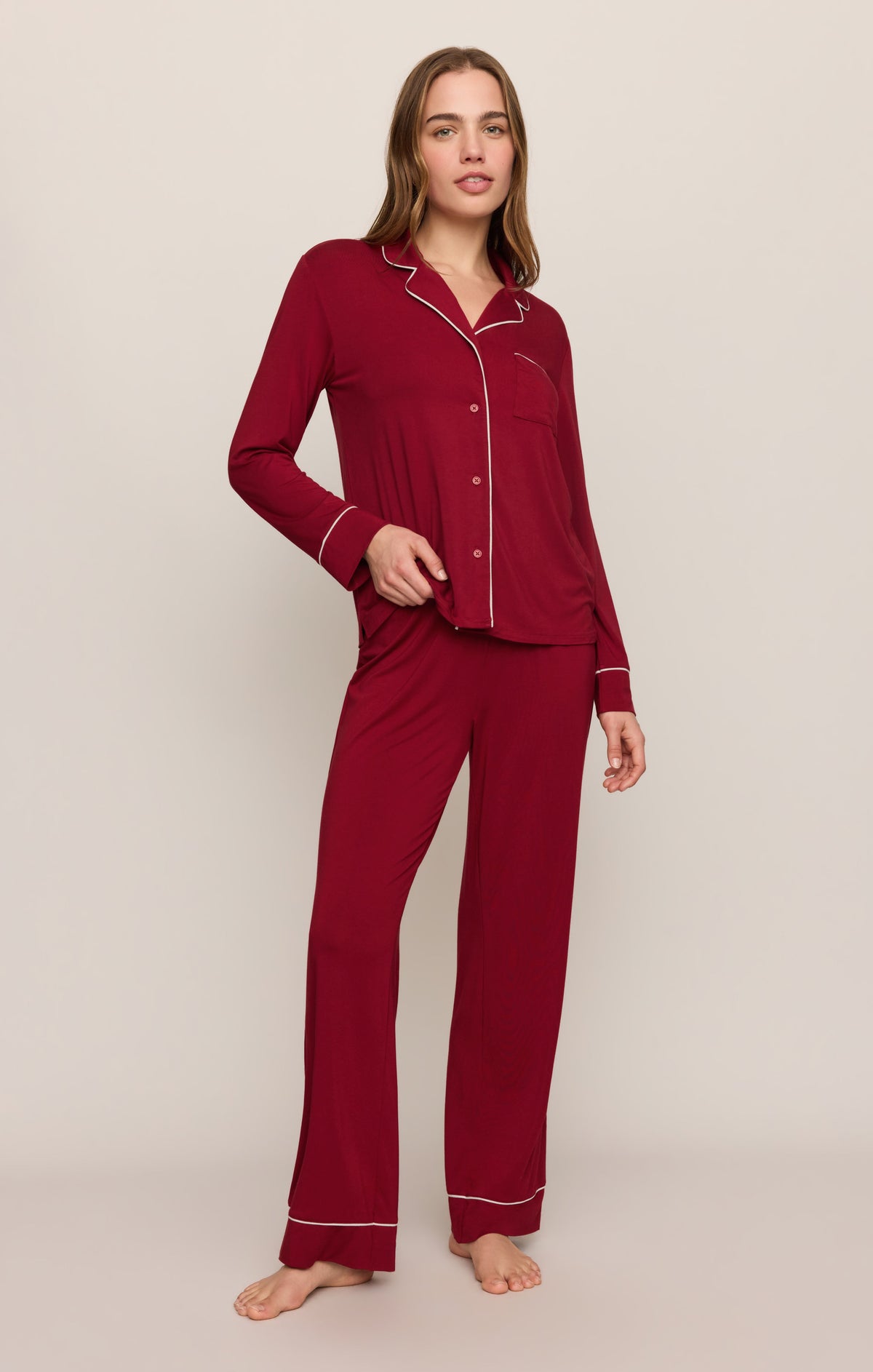 Z SUPPLY Snuggle Jersey PJ Set - Red Dahlia