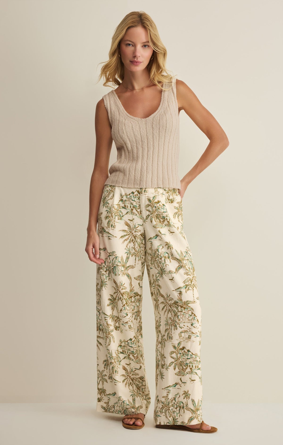 Z SUPPLY Overlook Tiki Linen Pant - Island Coconut