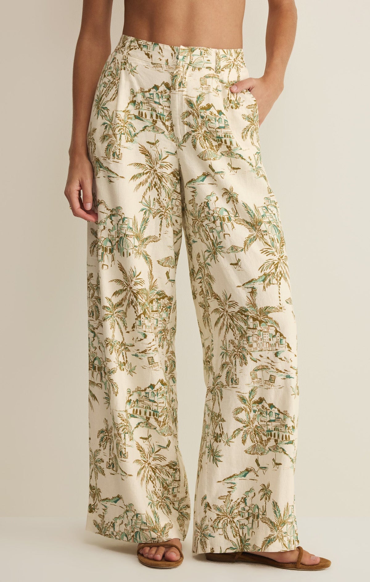 Z SUPPLY Overlook Tiki Linen Pant - Island Coconut