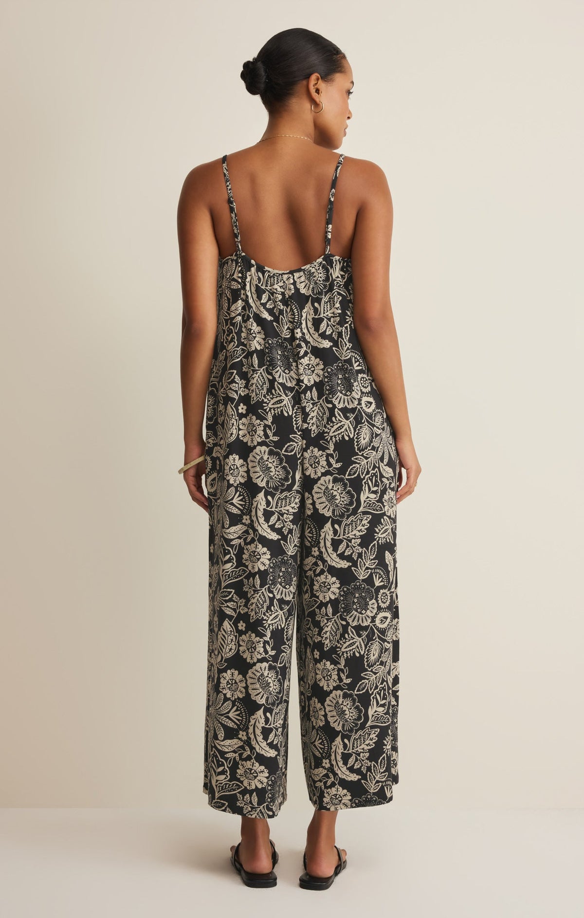 Z SUPPLY Day Off Luz Floral Jumpsuit - Black