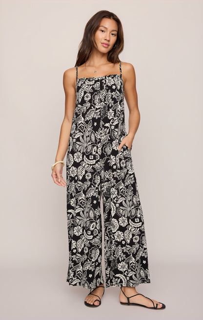 Z SUPPLY Day Off Luz Floral Jumpsuit - Black