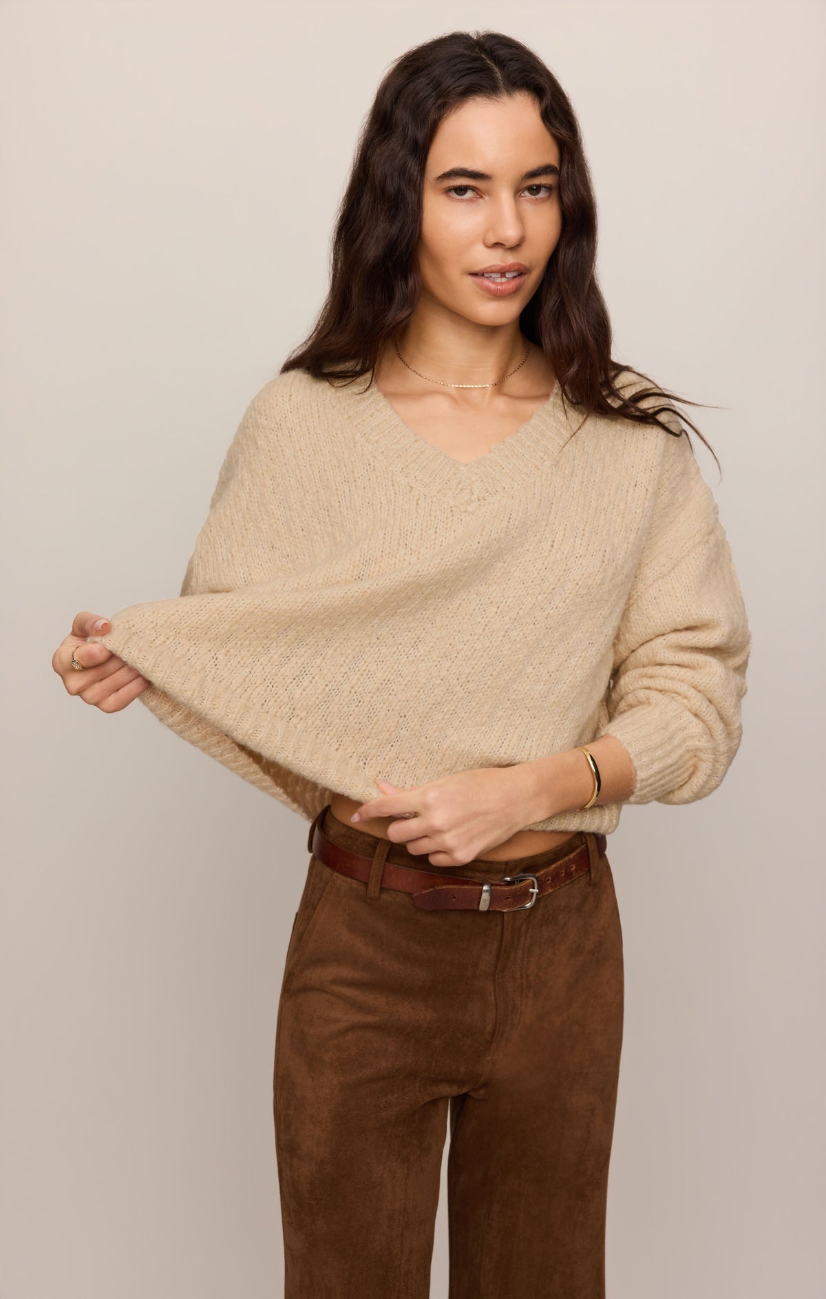Z SUPPLY Cecile Faux Suede Wide Leg Pant - Saddle Suede
