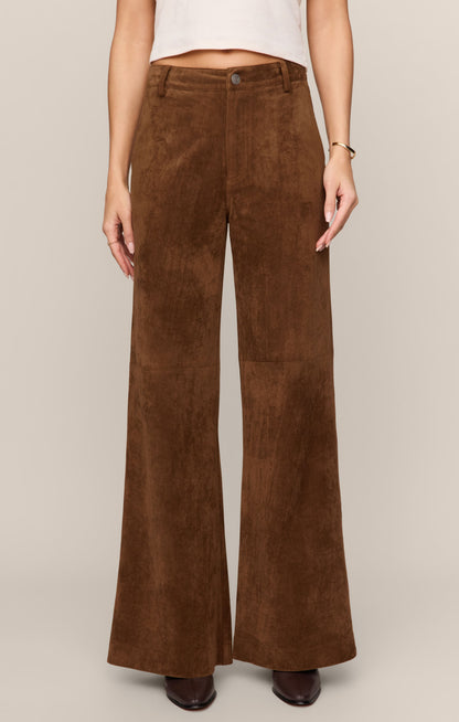 Z SUPPLY Cecile Faux Suede Wide Leg Pant - Saddle Suede