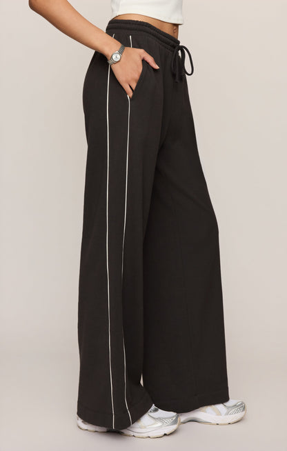 Z SUPPLY Sport Stripe Knit Terry Pant - Ash Black