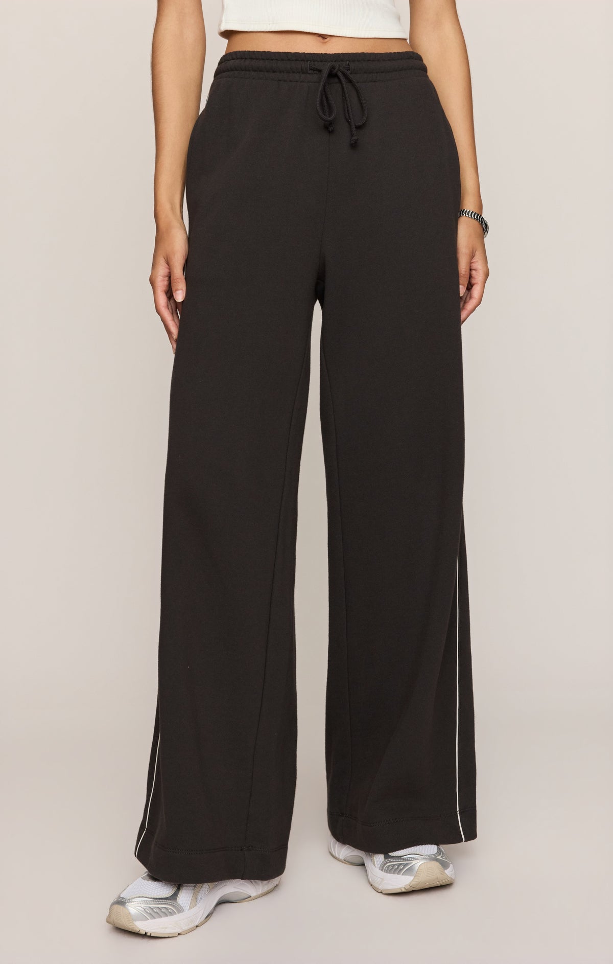Z SUPPLY Sport Stripe Knit Terry Pant - Ash Black