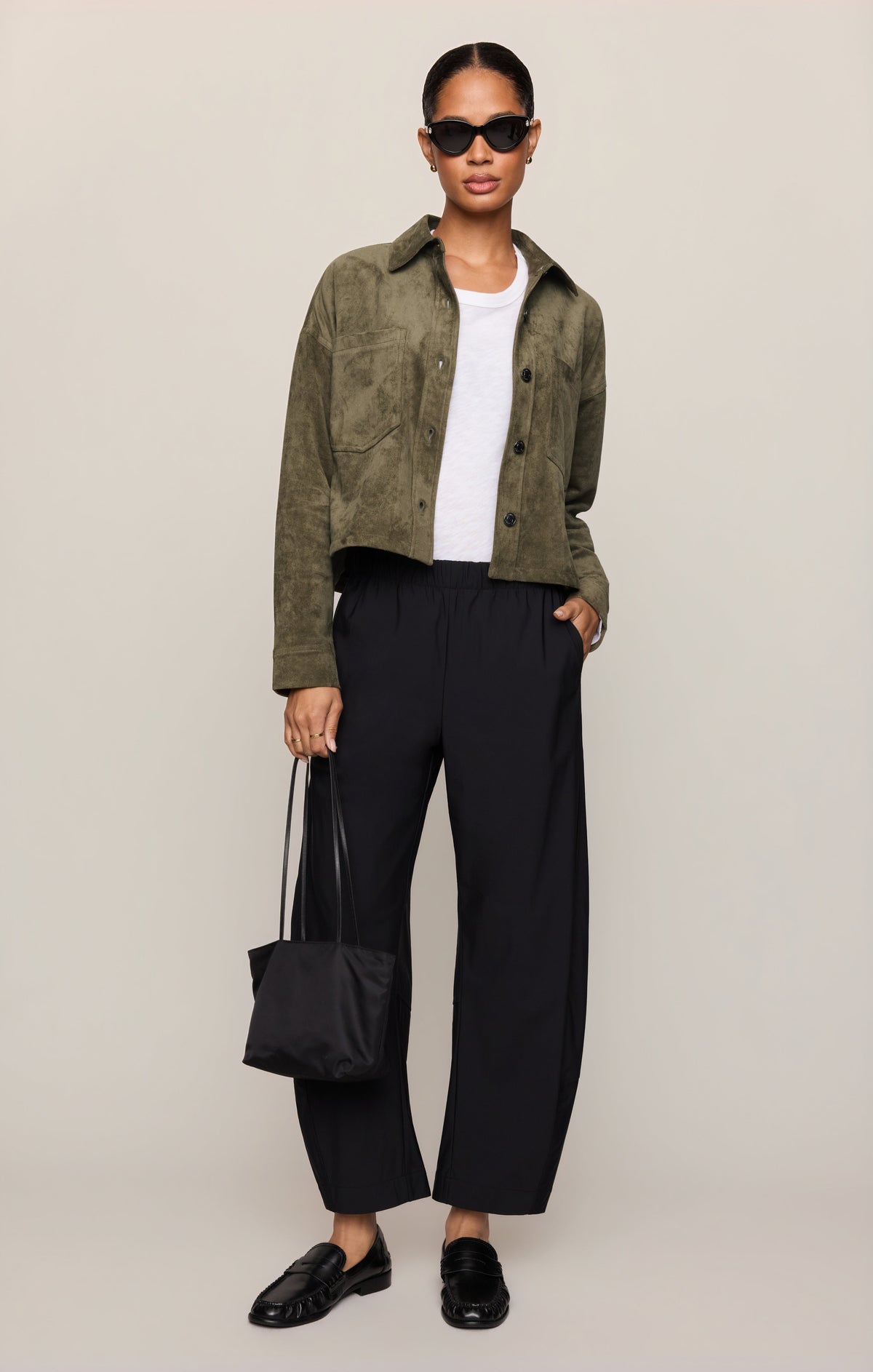 Z SUPPLY Neo Luxe Barrel Pant - Black