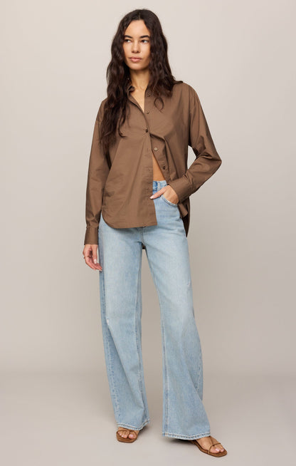 Z SUPPLY Elevated Poplin Relaxed Button Up Top